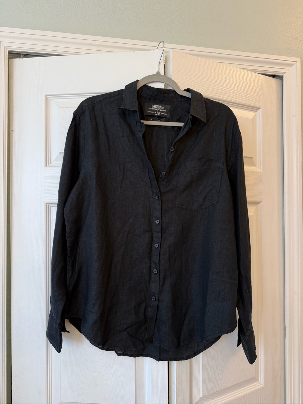 J. Crew Garçon classic black linen shirt in Baird McNutt Irish linen size 10 - Picture 5 of 9